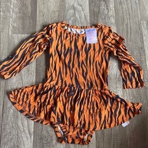 Orange and Black Tiger Print Baby Dress